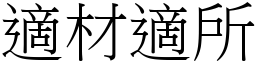 適材適所 (宋體矢量字庫)