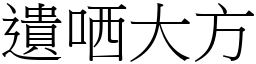 遺哂大方 (宋體矢量字庫)