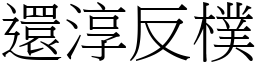 還淳反樸 (宋體矢量字庫)