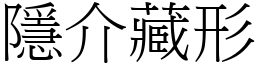 隱介藏形 (宋體矢量字庫)