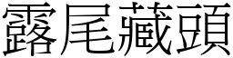 露尾藏頭 (宋體矢量字庫)