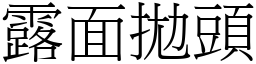 露面拋頭 (宋體矢量字庫)
