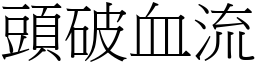 頭破血流 (宋體矢量字庫)