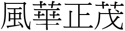 風華正茂 (宋體矢量字庫)