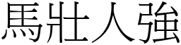 馬壯人強 (宋體矢量字庫)