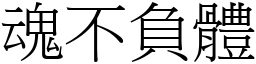 魂不負體 (宋體矢量字庫)