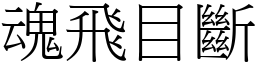 魂飛目斷 (宋體矢量字庫)