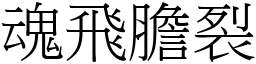 魂飛膽裂 (宋體矢量字庫)