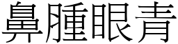 鼻腫眼青 (宋體矢量字庫)