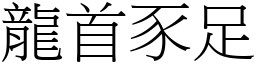 龍首豕足 (宋體矢量字庫)